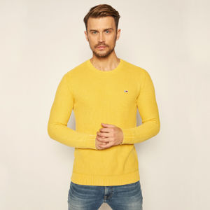 Tommy Jeans pánský žlutý svetr Essential - M (ZH3)